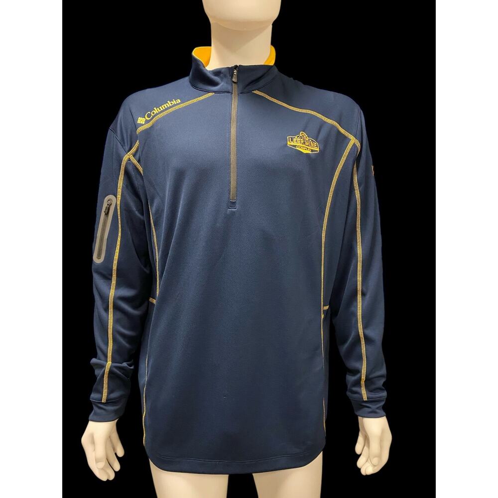 West Virginia Columbia Golf Men's Omni-Wick Shotgun 1/4 Zip-Mens XL